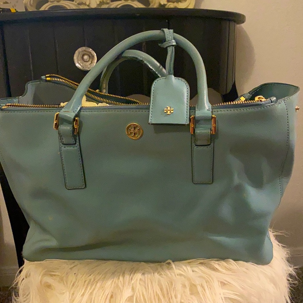 Teal Tory Burch purse